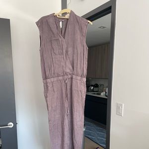 Anthropologie Cloth & Stone Purple Linen Jumpsuit